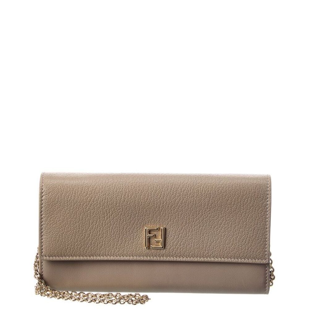 Fendi Ff Leather Continental Wallet On Chain